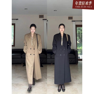 郭九九呢 女明星秋冬宽肩廓形气质高级感西装大衣女韩系风衣外套