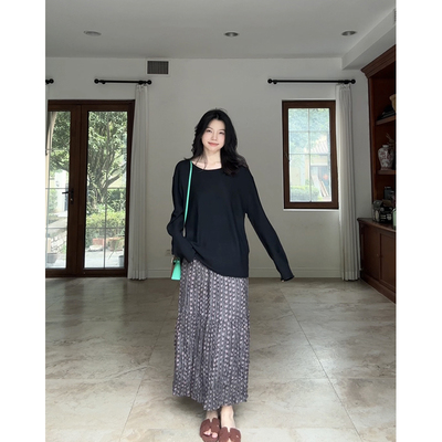 【年终清仓 售完不补】 花色压皱显瘦半身裙 G925G12723