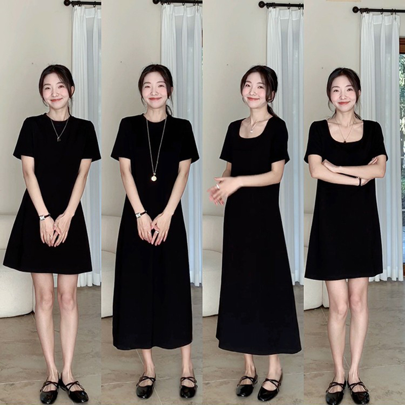 郭九九呢T恤连衣裙女夏