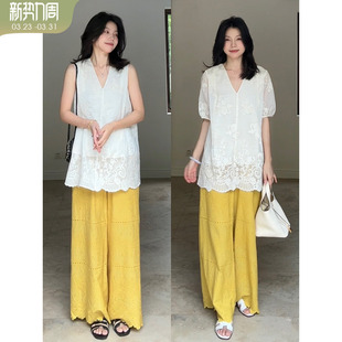 上衣夏季 天丝棉重工绣花宽松显瘦无袖 售完不补 百搭 年终清仓