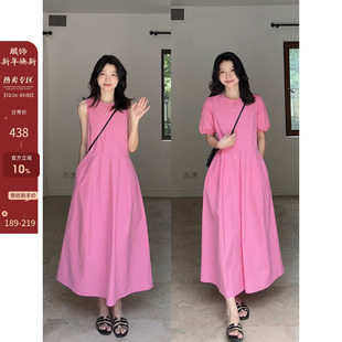 宽松长裙 背心连衣裙夏季 郭九九呢 100%棉明媚慵懒设计感显瘦无袖