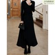 内搭 秋冬新款 郭九九呢 桑蚕丝羊毛醋酸高腰伞裙半裙v领显瘦打衣衫