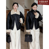 售完不补 年终清仓 酷酷帅帅宽松仿皮毛一体夹克外套秋冬百搭