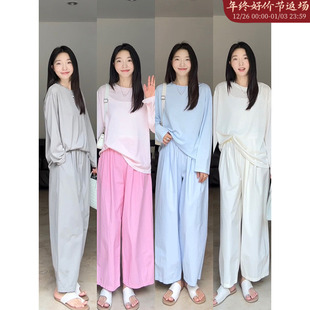 百搭薄透防晒罩衫 郭九九呢 夏季 长裤 上衣女 纯棉宽松慵懒风休闲裤