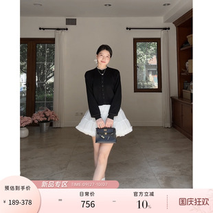 羊毛氣質寬松顯瘦針織毛衣早秋百搭上衣蓬蓬公主裙短裙 郭九九呢