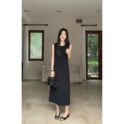 郭九九呢气质赫本风小黑裙女夏