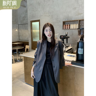 郭九九呢 外套女春新款 韩版 西装 宽松百搭显瘦气质小西服 经典