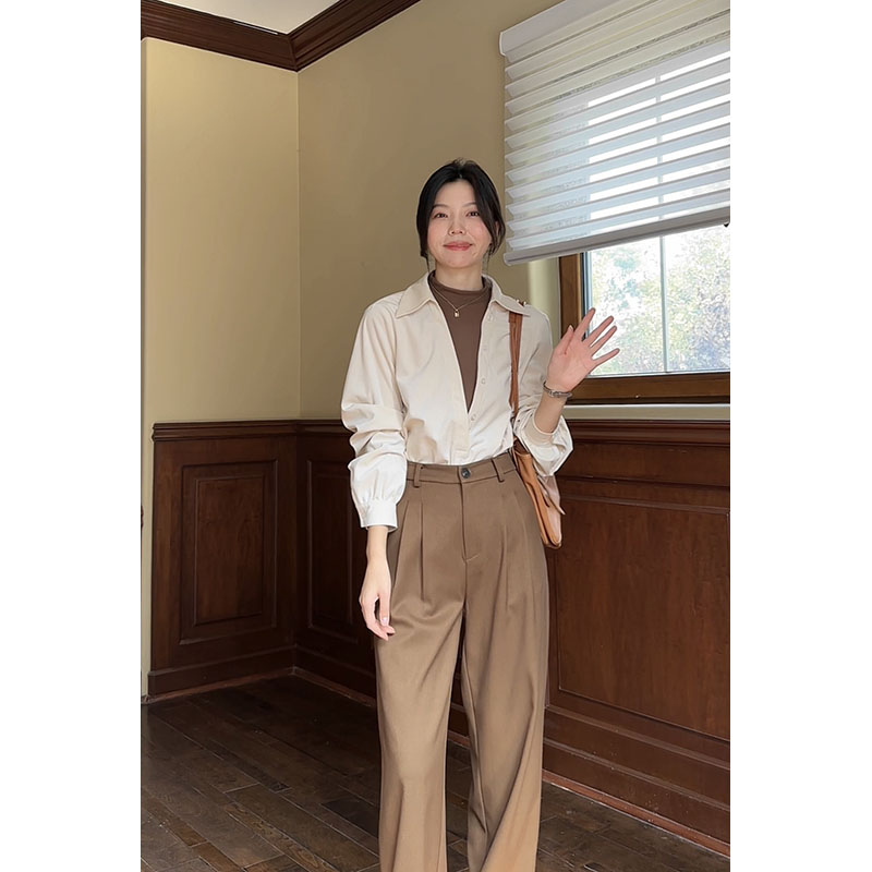 休闲通勤百搭V领灯芯绒秋冬衬衫