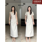 售完不补 年终清仓 气质名媛设计感小众褶皱收腰显瘦上衣夏季