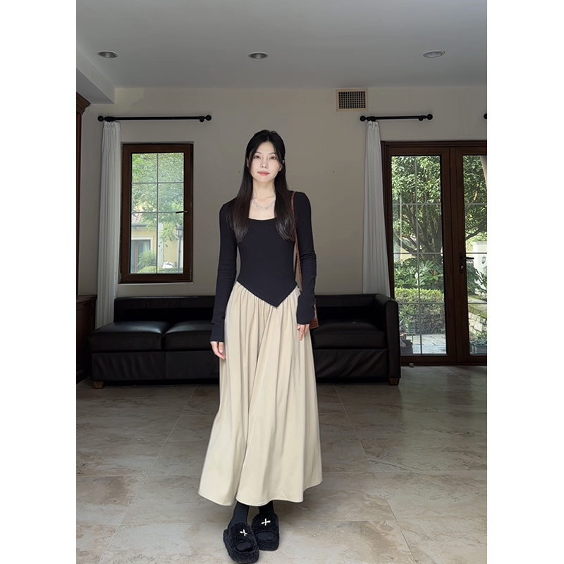 新中式国风假两件方领