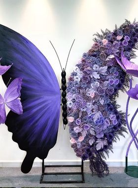 巨型蝴蝶婚礼装饰情人节店铺装饰eva蝴蝶美陈橱窗商场布置大型道