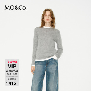 外穿上衣摩安珂 透气保暖性能打底衫 MOCO针织衫 毛衣含山羊绒薄款