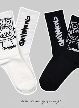 袜子男潮流嘻哈街头篮球高筒潮牌运动袜韩国ins男女情侣中筒长袜