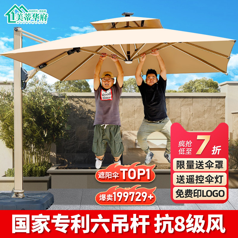 户外遮阳伞庭院伞露天阳台别墅花园大太阳伞棚商用室外摆摊罗马伞