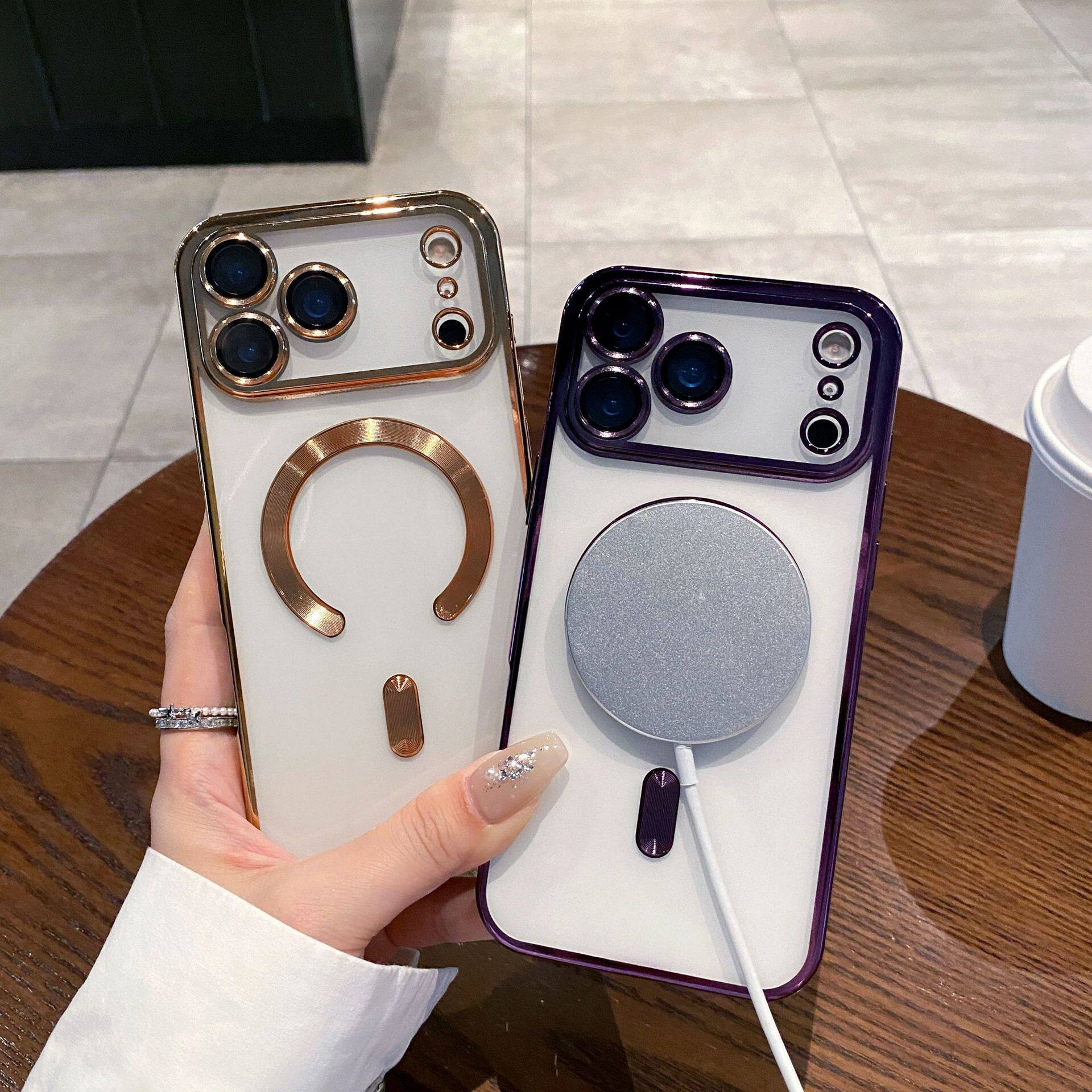 xike西客适用iPhone17PROMAX手机壳电镀磁吸带镜头膜苹果16透明防摔15软壳