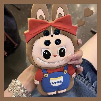 适用华为mate70手机壳mete60pro+卡通50立体40rs保时捷30蝴蝶结30epro拉布布20x带10pro支架9兔子50e十搞怪女