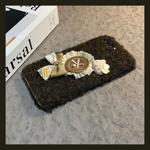 蝴蝶结kt猫适用三星zflip7fe手机壳zflip6秋冬zfold5毛绒zfold4折叠屏卡通3蕾丝2凯蒂猫w25w24立体w22w21硬壳