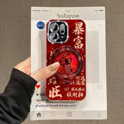 ins风旋转葫芦支架适用opporeno15手机壳reno14新年reon13pro+马年12暴富11发财10红色8本命年7硅胶6十oppo女