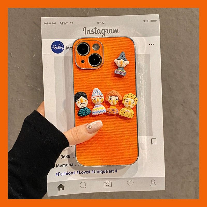 手机壳硅胶丑萌彩色人偶带手绳