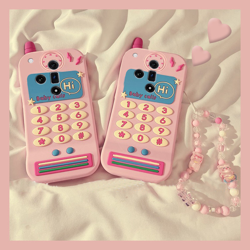 适用oppofindx8s+手机壳findx7ultra立体x6粉色k13turbopro大哥大k12s电话机k11带链条k10手链k9可爱k5十趣味