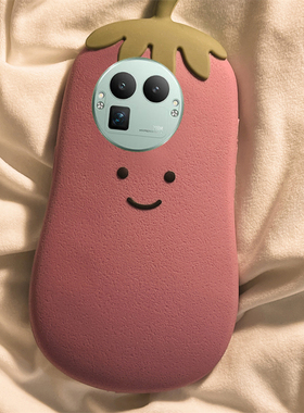 适用oppo真我gt8手机壳gt8pro立体por紫色realme小茄子卡通雪梨可爱趣味蔬菜创意个性新款超火防摔保护套硅胶