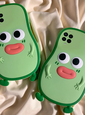 适用华为nova14手机壳novo13ultra活力版12pro卡通11se立体10z绿色9牛油果8可爱7i趣味6se呆萌5表情4硅胶软壳