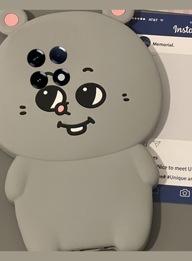 适用小米红米k70手机壳k80pro+卡通turbo3十k60e立体k50耳朵k40灰色k30i老鼠k20搞怪12c表情redmik可爱趣味女