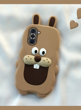 适用苹果16手机壳小米15华为pura70卡通mate60pro立体nova13荣耀400龅牙vivos20兔子x200丑萌opporeno13趣味p