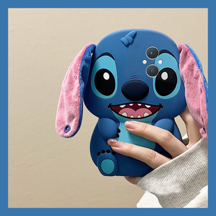 适用oppoa5手机壳a5pro可爱a97蓝色a3活力版a93s史迪仔a91立体a56毛绒a72耳朵a58卡通a11x趣味a2硅胶oppo软壳