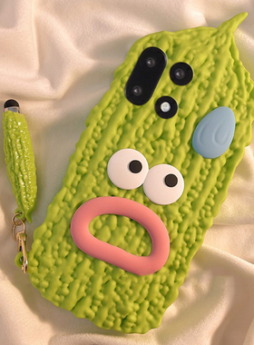 适用oppo一加ace6手机壳1+15卡通0pp0立体十oneplus苦瓜十五带挂件绿色搞怪丑萌趣味新款超火防摔硅胶软壳女p