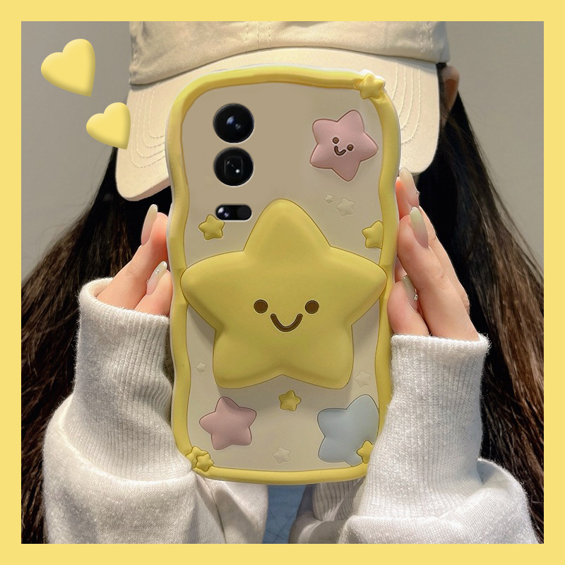 手机壳硅胶可爱卡通呆萌彩色星星