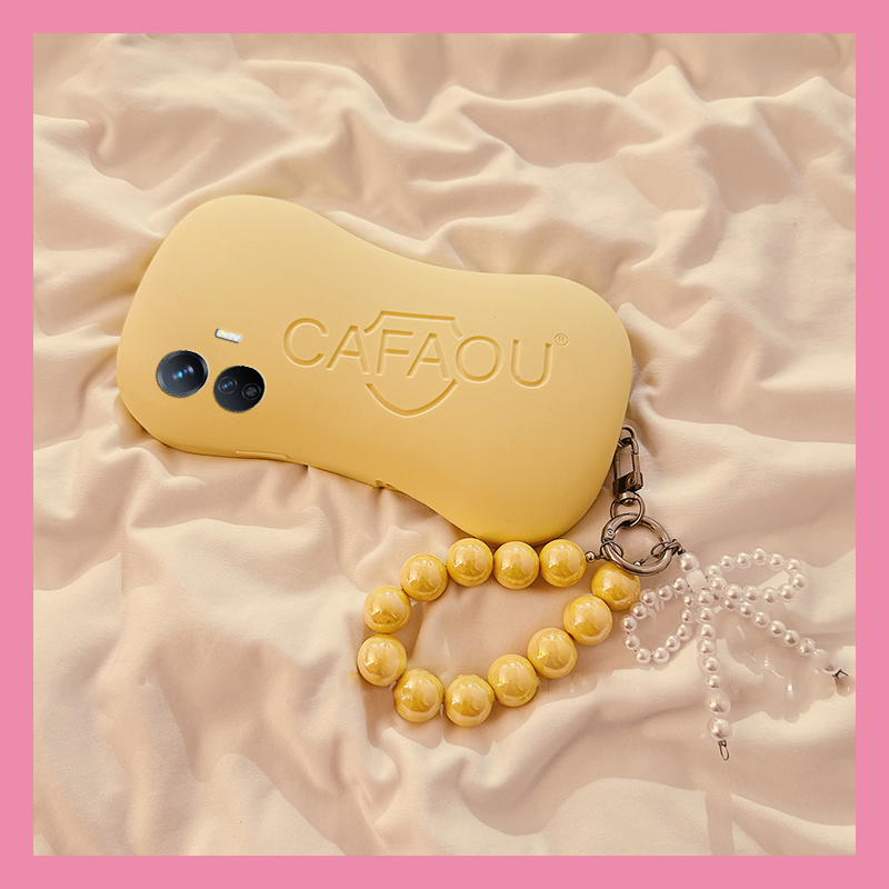 手机壳硅胶ins风个性创意黄色肥皂带手链