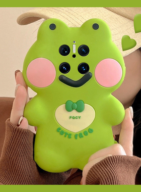 绿色蝴蝶结青蛙适用华为mate70手机壳mete60pro+卡通meta50e可爱40rs立体30epro创意20个性10女9por十huawei
