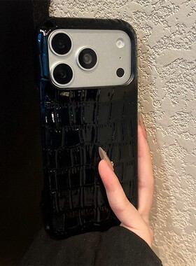 黑色鳄鱼纹适用oppoa6gt手机壳a6plus奢华a5pro高级感a3x格纹a2m格子a1i仿皮a58x皮纹a93s新款a98a97a56a35女