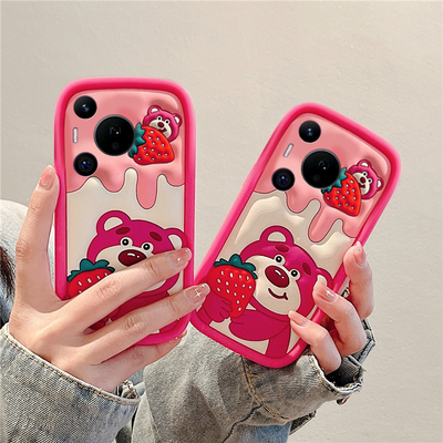 适用华为pura80手机壳p70ultra卡通pure70art立体p60拼色p50e草莓熊p40pro+可爱p30小熊p20超萌p10十少女心女