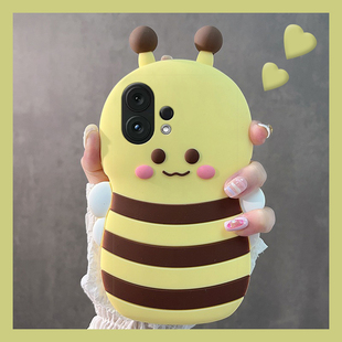 线条小蜜蜂适用vivos30promini手机壳s20pro卡通s19带s15挂链s16立体s12可爱s10趣味s18硅胶s17软壳vivo/vovo