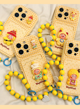 格子星星人卡包适用vivos30手机壳iqooneo10卡通z9turbo+插卡s19带s18珍珠z8x挂链neo9可爱8pro立体7se十vivo