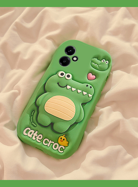 适用华为荣耀400手机壳300pro卡通200立体100鳄鱼90gt支架80带挂链x70可爱60绿色v40趣味x40硅胶honor软壳女p