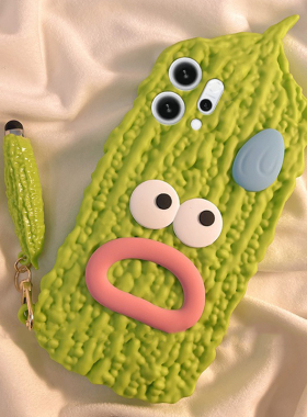 适用opporeno14手机壳reno13pro+卡通reon12立体11苦瓜10带挂件9绿色8搞怪7se丑萌6趣味5硅胶4十oppo软壳女生