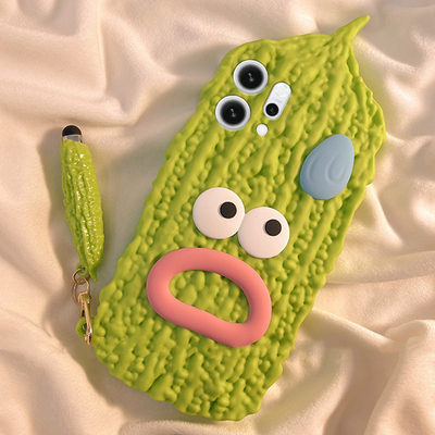 适用opporeno14手机壳reno13pro+卡通reon12立体11苦瓜10带挂件9绿色8搞怪7se丑萌6趣味5硅胶4十oppo软壳女生