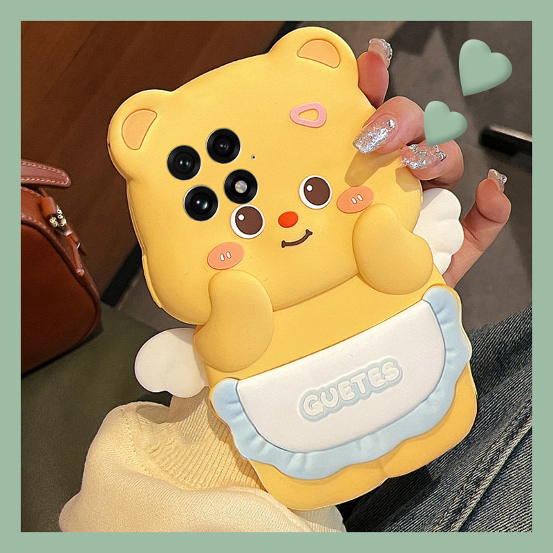 适用oppo一加ace5pro竞速版手机壳1+13t卡通12立体3v天使2v黄油11小熊10软萌9rt可爱9r硅胶8软壳7十oneplus女