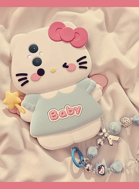 适用oppoa58x手机壳a5pro卡通a72立体a32魔法棒kt猫a97a31a2带a95a56挂链a93s可爱a1x凯蒂猫a92s硅胶oppo软壳