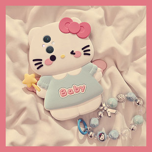 适用oppoa58x手机壳a5pro卡通a72立体a32魔法棒kt猫a97a31a2带a95a56挂链a93s可爱a1x凯蒂猫a92s硅胶oppo软壳