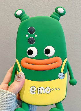 呆萌背带裤青蛙适用oppoa6pro手机壳a6max卡通a6gt可爱a6i立体a58x趣味a93s搞怪a5por硅胶a72a32a97软壳a95女