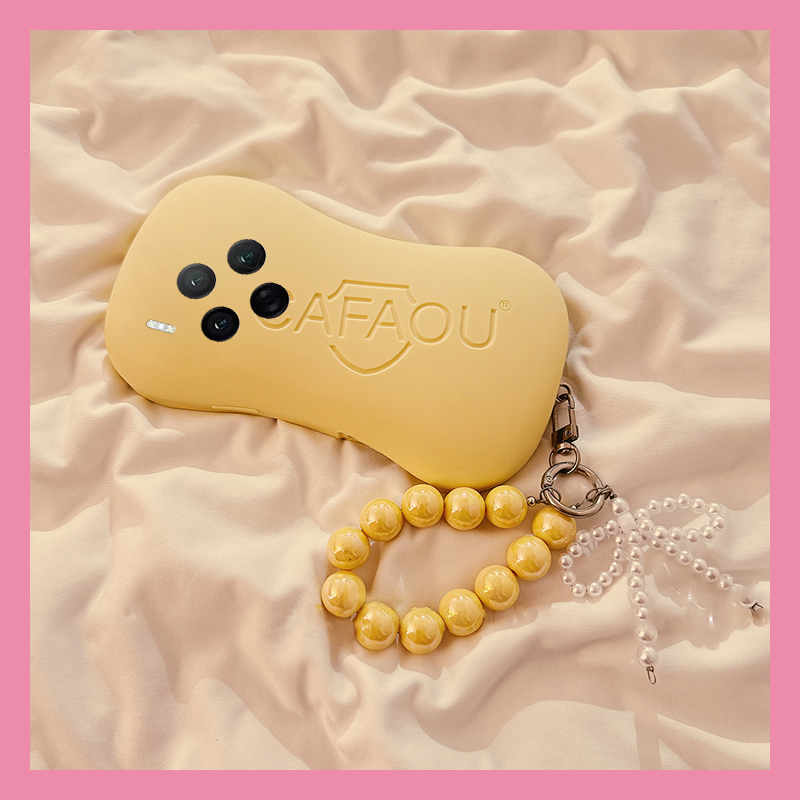 手机壳硅胶ins风个性创意黄色肥皂带手链