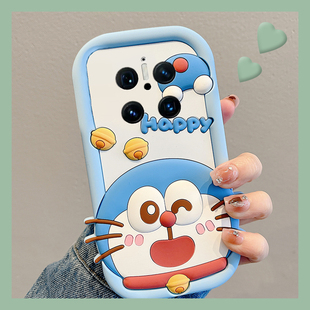 适用华为mate70air手机壳mete70卡通meta70pro立体70por 哆啦A梦十huawei带手链叮当猫可爱动漫防摔硅胶软壳p