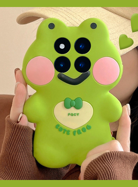 绿色蝴蝶结青蛙适用小米红米note15pro+手机壳noto14卡通13por可爱12turbo立体11tpro创意10个性9趣味十redmi