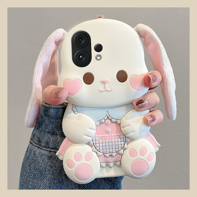 适用vivos30pro手机壳s20卡通s19立体s18e毛绒s17耳朵s16兔子s15带手绳s12爱心s10可爱s9硅胶s7软壳vivo女生p