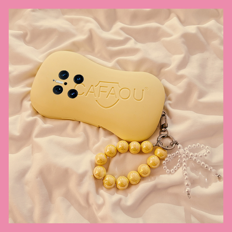 手机壳硅胶ins风个性创意黄色肥皂带手链