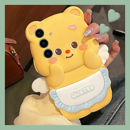 适用三星s25ultra手机壳s24plus卡通s23立体s22+天使s21黄油s20fe小熊a52软萌a32可爱note10硅胶十galaxy软壳